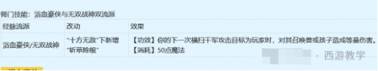 梦幻西游四月大改新出8个特技，20门派详细分析